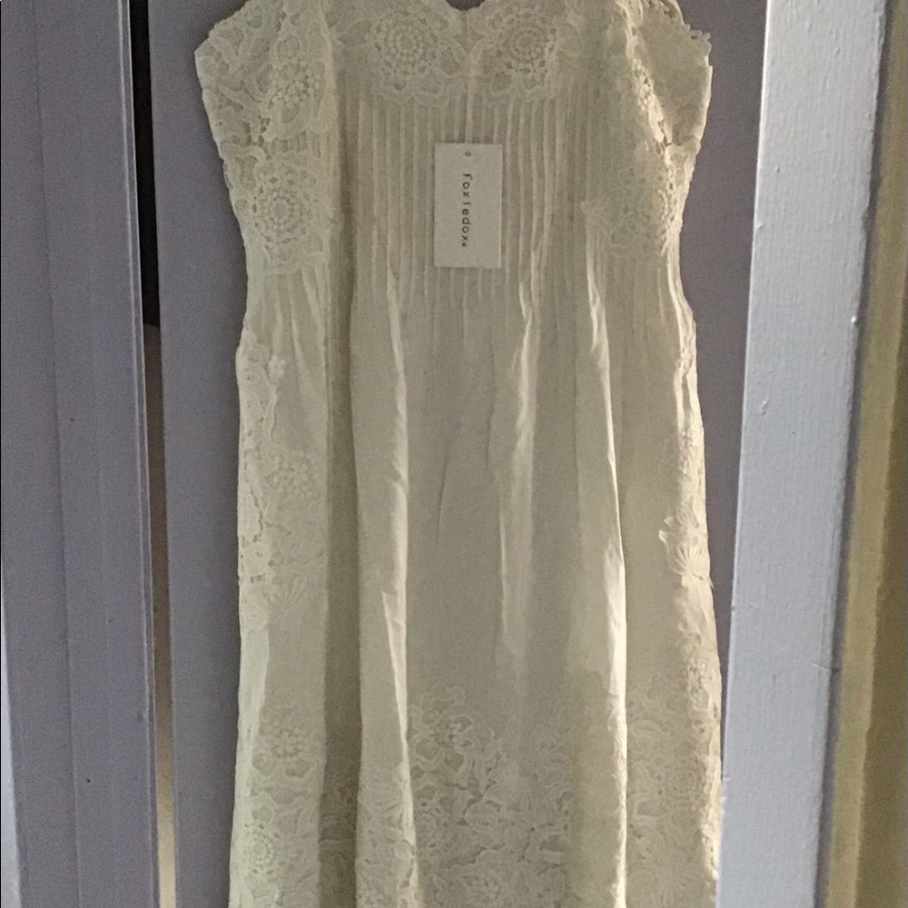 NWT, FOXIEDOX Cream Midi Dress.